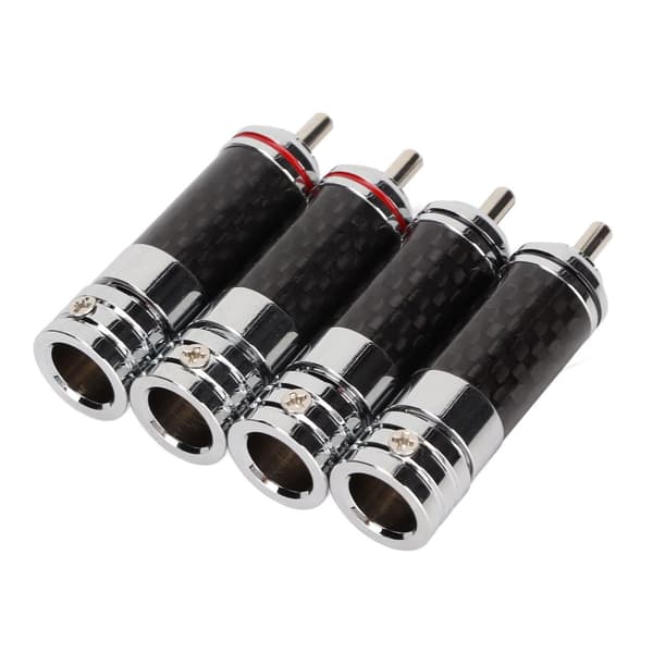 4 stk. RCA han-forbindelse i forkromet video kabel til 9mm KLB