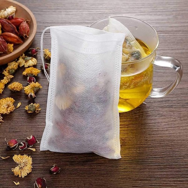 200 stk Engangs tom tepose tefilter med snøring for løs te