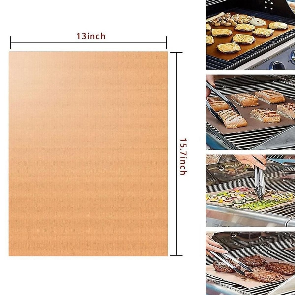 Pack of 6 grill mats, 100% non-stick coating, grill and baking mats