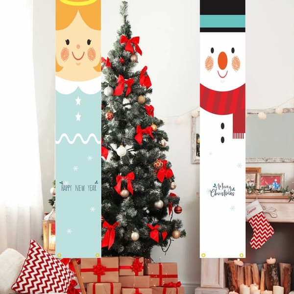 God jul banner - Julepynt til inngangsdøren KLB