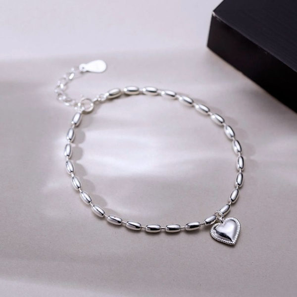 Armband i sterlingsilver, hjärtarmband
