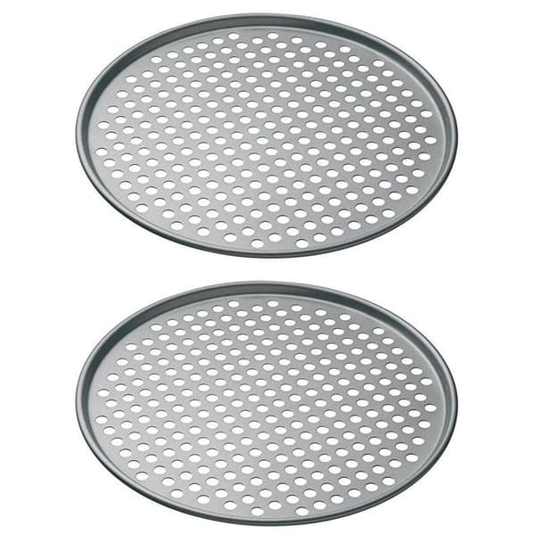 Pizzasæt, 2 stk., non-stick pizzabageplade med