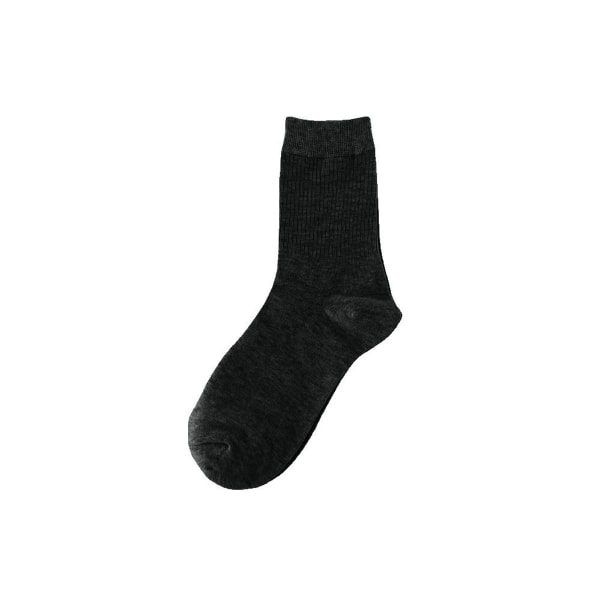 Oat Stripe Stacking Socks, Solid Cotton Tube Socks, Black KLB