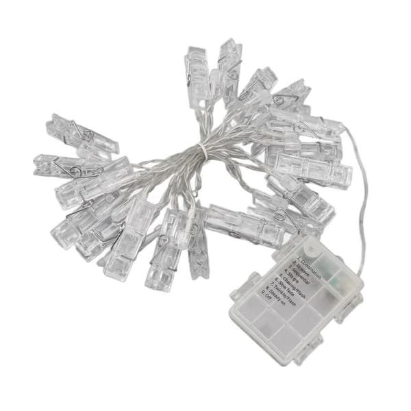 LED-fotoklips, 20 LED-er, 2 m, 8 lysmoduser, PC-materiale, romantisk KLB