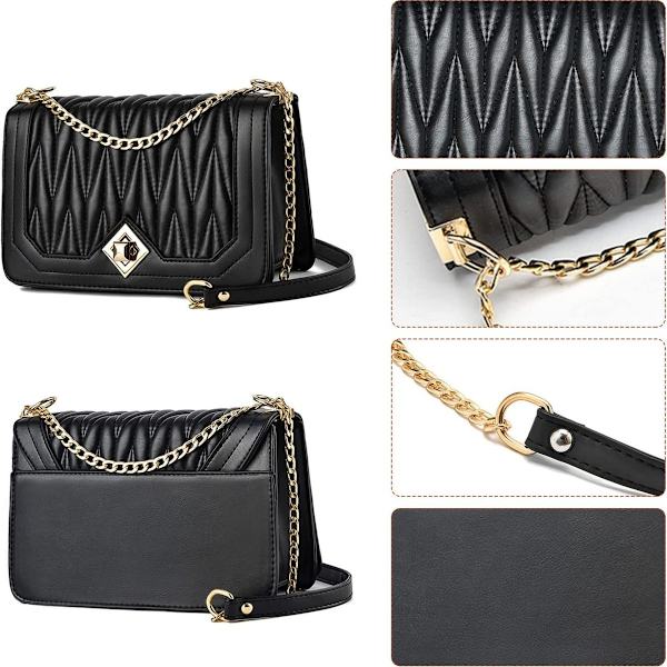 Dam axelväska, liten kedjeaxelremsväska crossbody väska, lingge