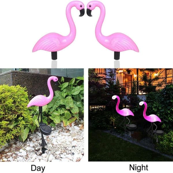 Flamingo hagedekorasjonslys, IP44 vanntett utendørs solcellelys, KLB