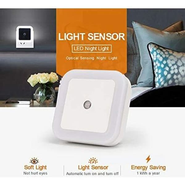 Nattlys med sensor, 6 stk., 1 W LED-lampe, automatisk med sensor KLB
