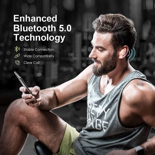 Trådløse ørepropper, trådløse hodetelefoner Bluetooth 5.0 Rosa