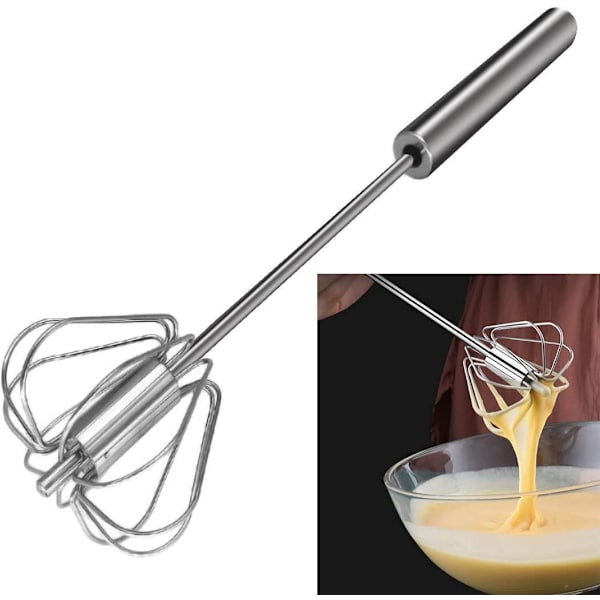 Æggepisker, håndmixer, rustfrit stål æggepisker, mælkeskummer, roterende omrører til pisk, slå, røre