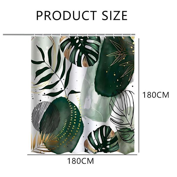 Abstrakt Duschdraperi Grön Chic Boho Duschdraperi 71Wx71L Duschdraperi