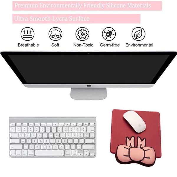 Musmatta med handledsstöd Smärtlindring Ergonomisk mus Vinröd