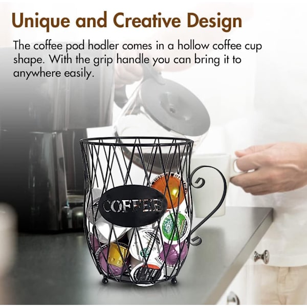 Kaffe korg, kaffestativ, kaffekapslar, kaffebönor rack, kaffekapslar korg