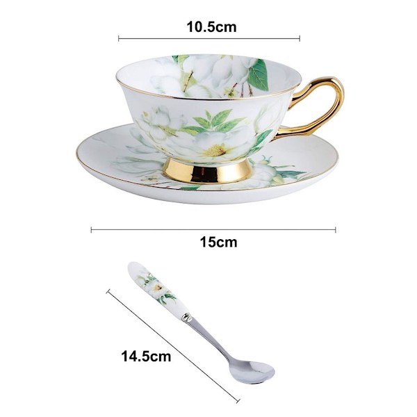 Den velduftende kaffekop er lavet af højkvalitets bone china,