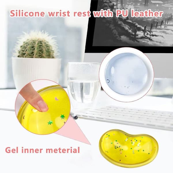 Ergonomisk silikon håndleddsmusematte gjennomsiktig håndleddsstøtte stil 3