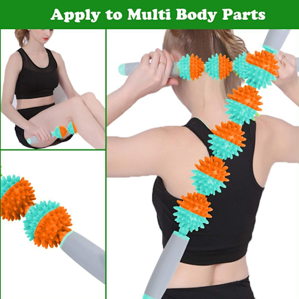 Fascia Roller för Celluliter, Muskelrulle, Fettfrisättning, Orange, Fem Bollar