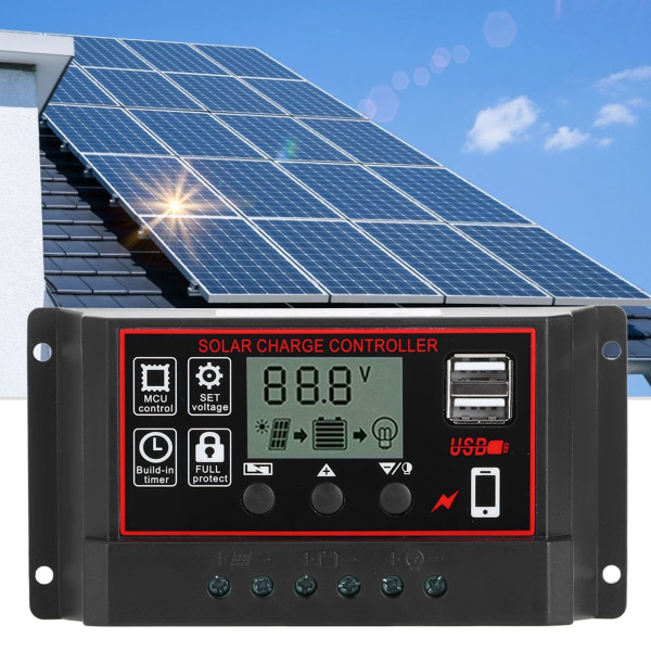 30A solcellsladdningsregulator digital display fotovoltaisk KLB