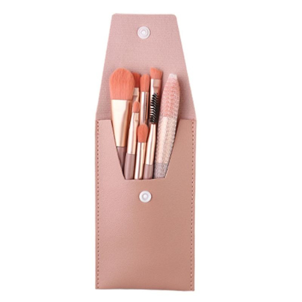Makeupborste Set Reseborste Set Mini Bärbar Rosa