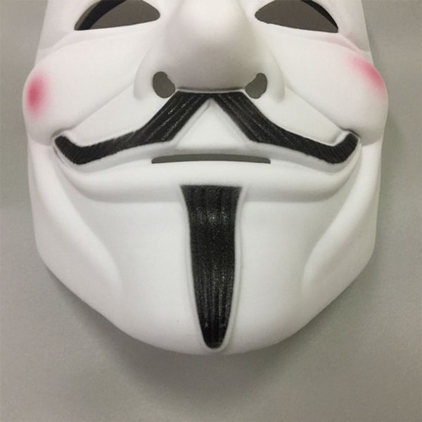 Hacker Anonymous V som Vendetta vit KLB-mask för vuxna