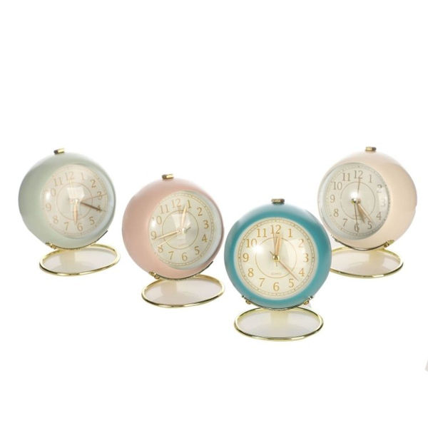Ring Bell Alarm Clock Retro Student Mute Night Light Alarm Clock (Blå)
