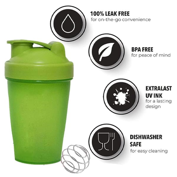 4-pack] 20-ounce shakerflaska med vispbollar, grön ingår