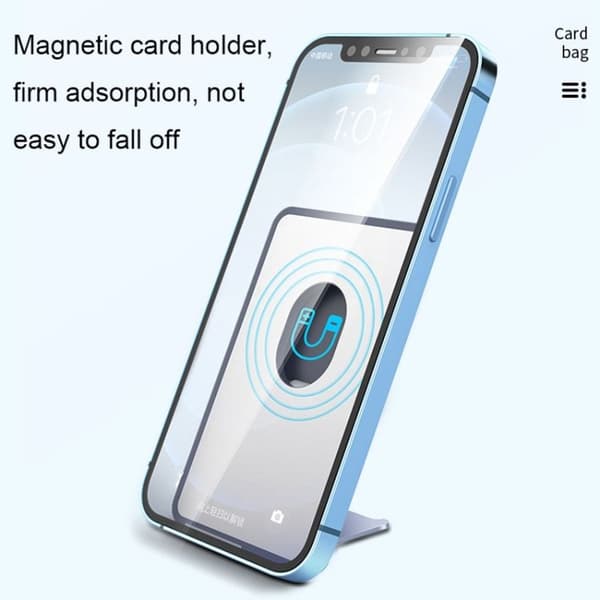 CY133H Silikone Magnetisk Telefonholder med Kortholder (Sort)