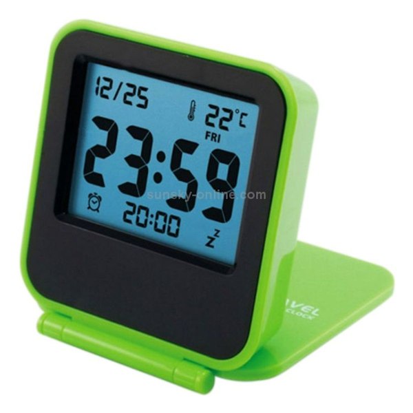 AQ-133 LCD Display Digital Rejsevækkeur Kontorvækkeur med Lysende Lys Tilfældig