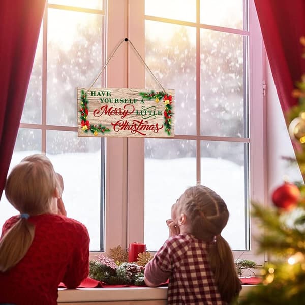 Jul Trä Hängande Skylt Vägg Skylt Rustik Bondgård Trä Skylt