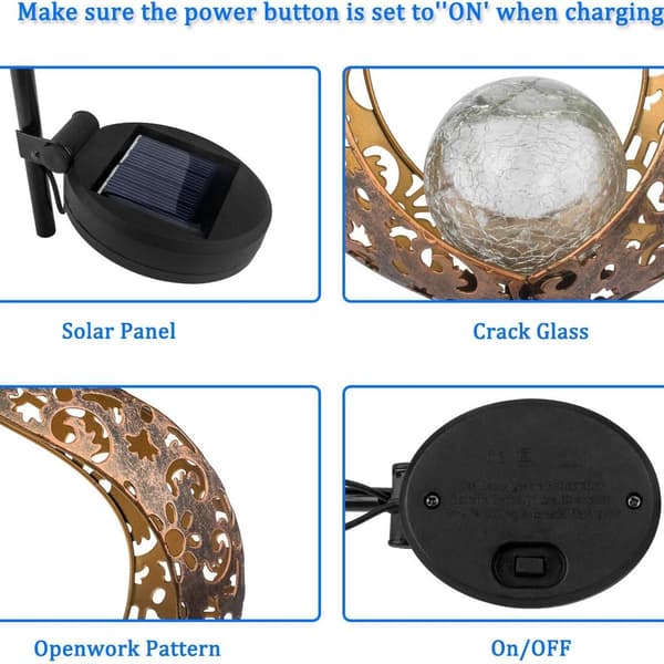 Udendørs Have Solarlampe, Metal Blomst LED Stack Dekorationslampe, KLB