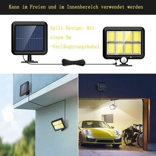 Solcellelamper til udendørs brug, 160 LED super lyse solcellelamper med bevægelsessensor