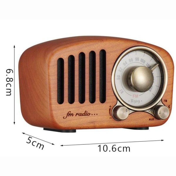 Retro radio med Bluetooth-högtalare, Aooeou radio vintage liten valnötsträ
