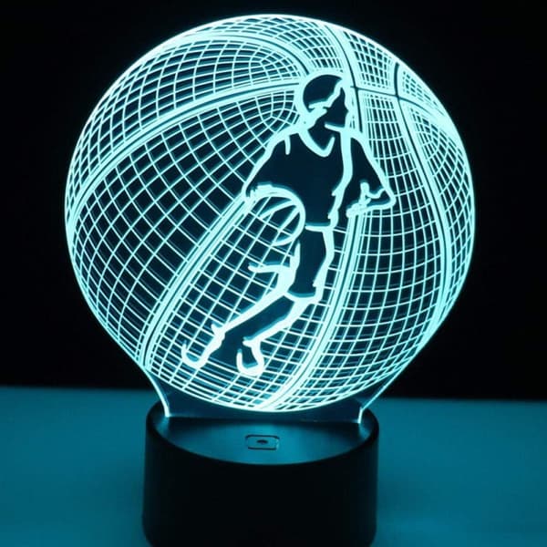 3D illusjonsnattlys, LED-nattlys, spill basketball KLB