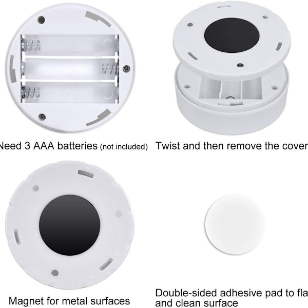 LED-nattlys med bevegelsessensor, LED-skapbelysning med fjernkontroll, USB KLB