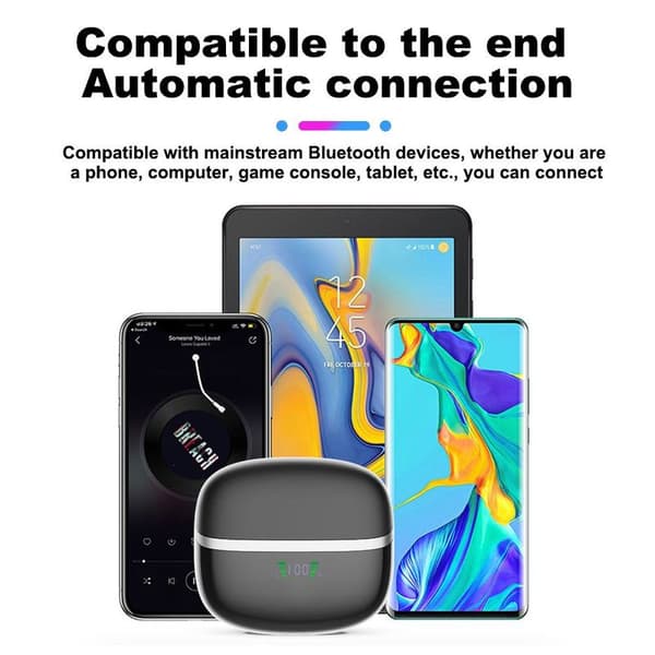 Trådløse ørepropper V5.1 Bluetooth-hodetelefoner, støydemping