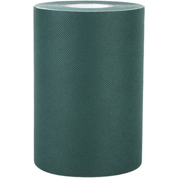 Plænetapet, ikke-vævet klæbende græsmåttetape, skridsikker syntetisk plænetæppetape 150mm × 10m (Farve: Grøn) KLB
