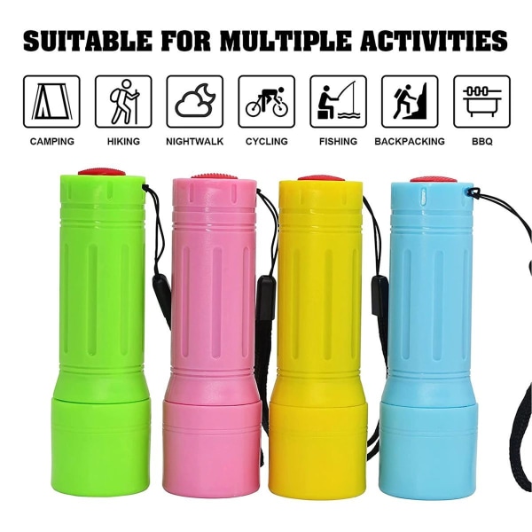 12-pack 9 LED Mini Ficklampa Set Utomhus Nattbelysning