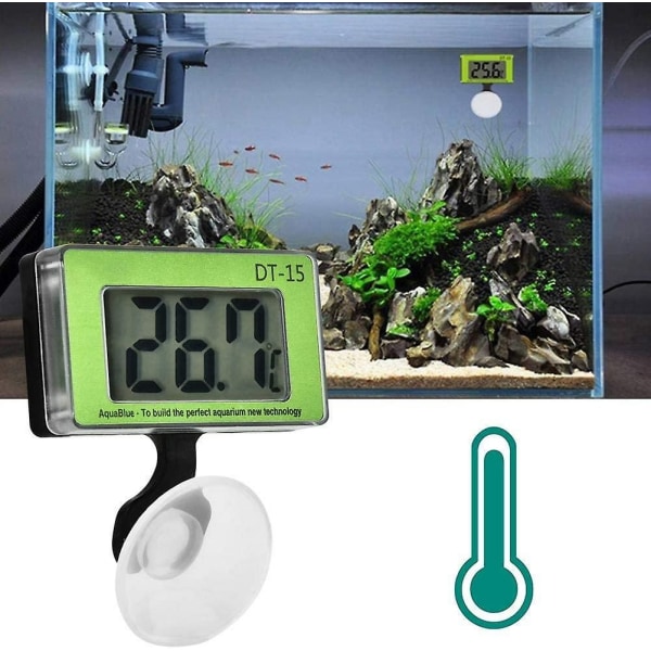 Akvarie Termometer Fisketank Temperaturmåler Verktøy LCD Digital Termometer Digital Display Akvarie Termometer med Sugskopp