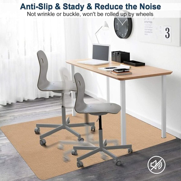 Kontorsstolsmatta Golvskydd Matta Rektangulär Tvättbar Halkskydd Golvskydd för Hårdträ och Kakelgolv Beige 120x90cm-Brun KLB