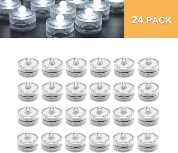 LED-lys Teelys Flammeløse Vandtætte Batteridrevne Under Vand
