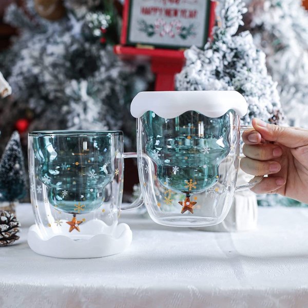 Søte julekaffe- og tekopper - 2-pakning