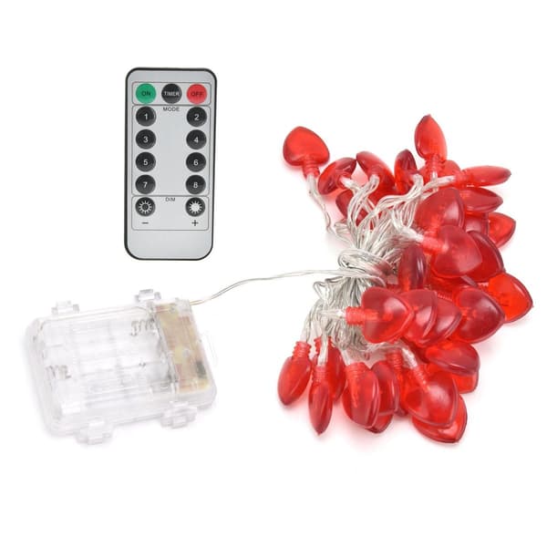 Hjerteformet 20LED lyslenke 2M kobbertrådslys for KLB