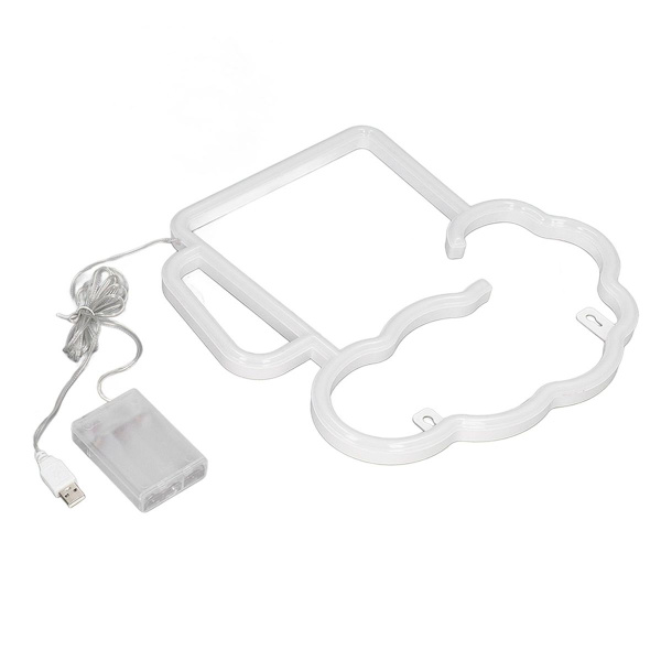 Neonölsskyltar, gula, vita, batteridrivna, USB-drivna, IP45 KLB