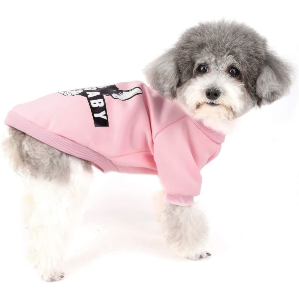 Tøj til små hunde Vinterfrakke Jumper Sweatshirt Bomuldsforet Hvalpejakke Kostume til hund Kat Yorkshire Chihuahua Pink M