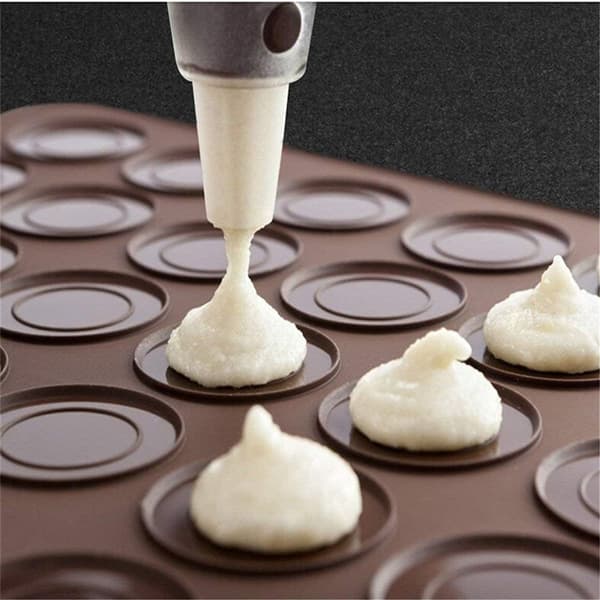 2-pack silikonbakmattor för macarons, 48 håligheter, non-stick beläggning, macarons