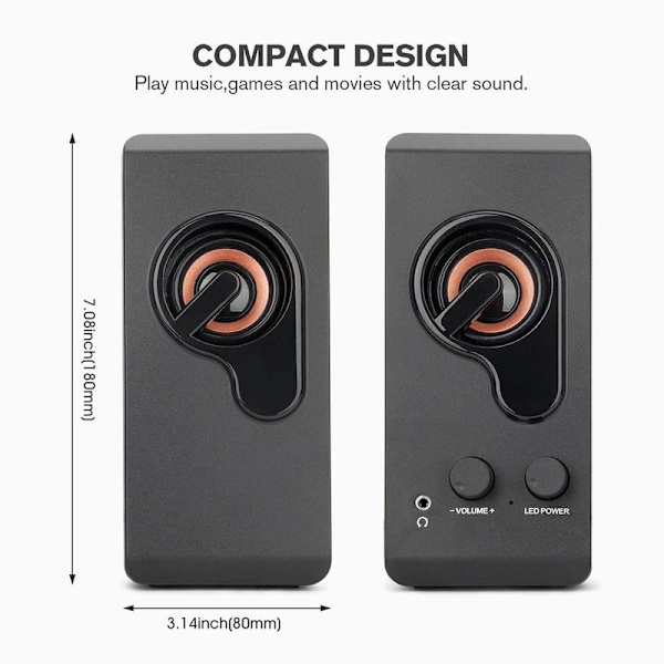 PC-högtalare, USB-dator RGB-högtalare stereohögtalarsystem för