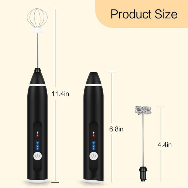 Elektrisk melkeskummer, USB-oppladbar melkeskummer 2 i 1 KLB