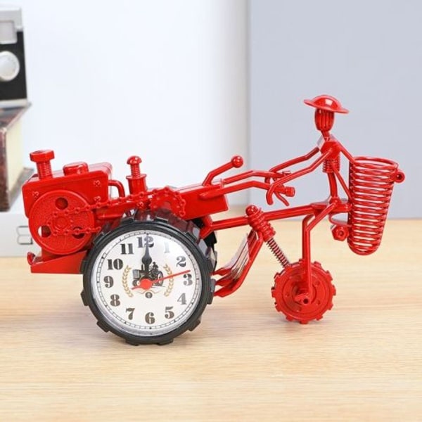 Retro Ur Ornament Kontor Skrivebord Pen Holder Traktor Model Børnelegetøj vækkeur