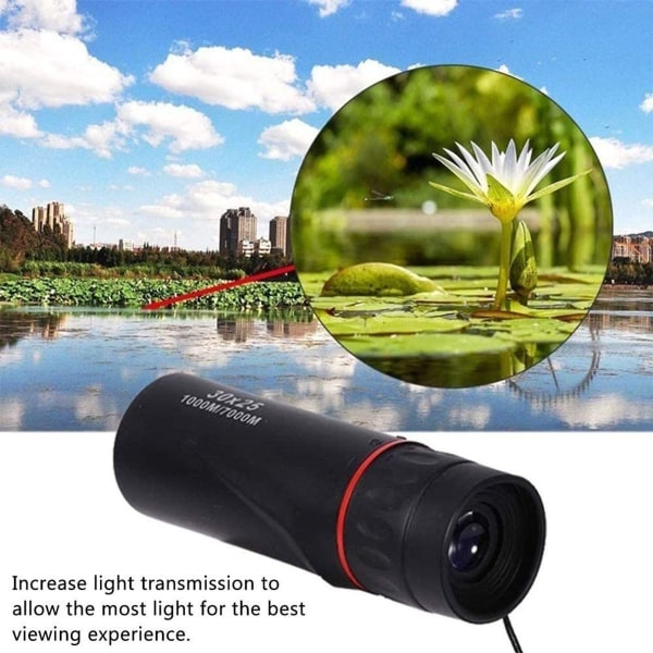 Mini 30x25 HD Optisk Monokulär Låg Nattvision Bärbar Fokus Teleskop Zoom 10X