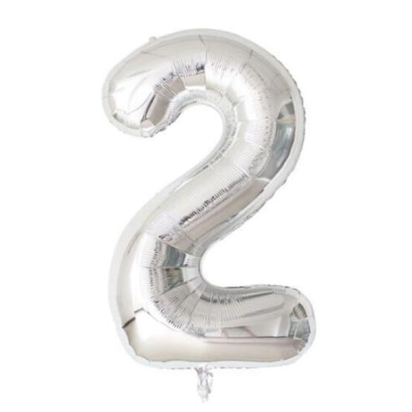 Numbers 2-dyrs hodeballong kombisett dyretema barnebursdag Badekar Festnummer Aluminiumsfolieballonger