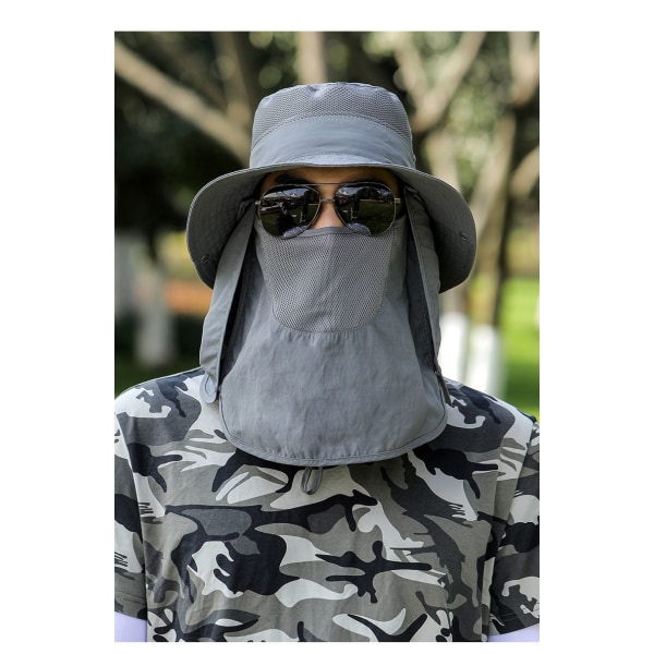 Unisex bredskygget solbeskyttelseshat til vandreture, strand, fiskeri, safari, have, græsplæne, gård, arbejde, kajaksejlads