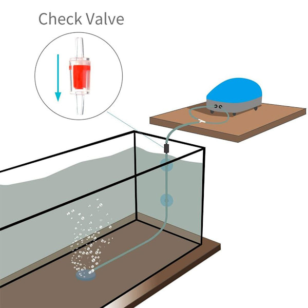 10 st akvarieluftpump backventil röd KLB